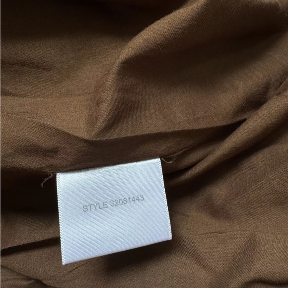 Tory Burch Cotton Brown Aline Empire Waist Knee Length Dress Sz 2 Pleated - Picture 5 of 5